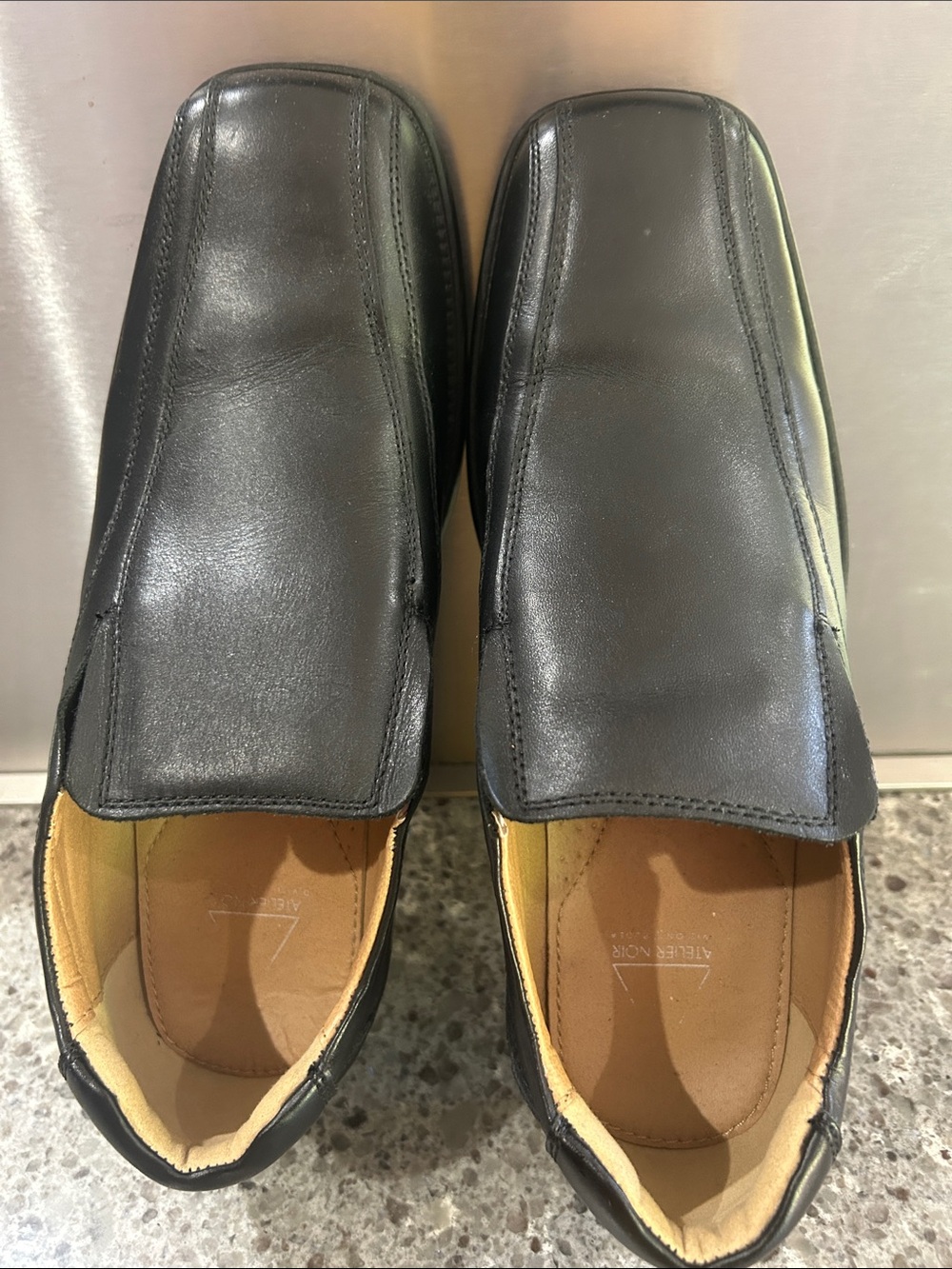 ATELIER NOIR By RUDSAK Classic Black Leather Slip-On Men's Dress Shoes